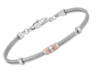 Bracciale H2on Uomo Bracciali in Acciaio e oro Diamante HO052-40